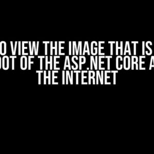 How to View the Image that is in the wwwroot of the ASP.NET Core API over the Internet